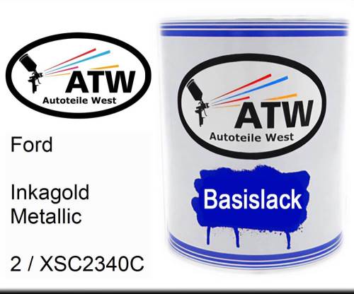 Ford, Inkagold Metallic, 2 / XSC2340C: 1L Lackdose, von ATW Autoteile West.